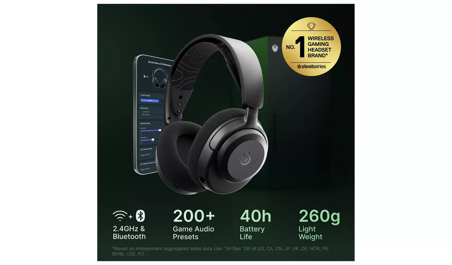 SteelSeries Arctis Nova 3X Xbox, PC Gaming Headset- Black