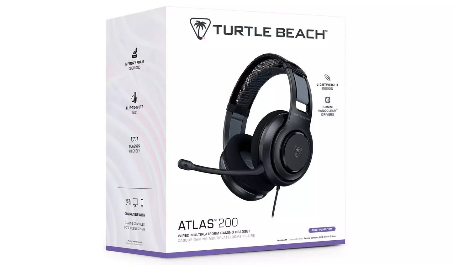 Turtle Beach Atlas 200 PS5, PS4, Xbox & PC Headset - Black