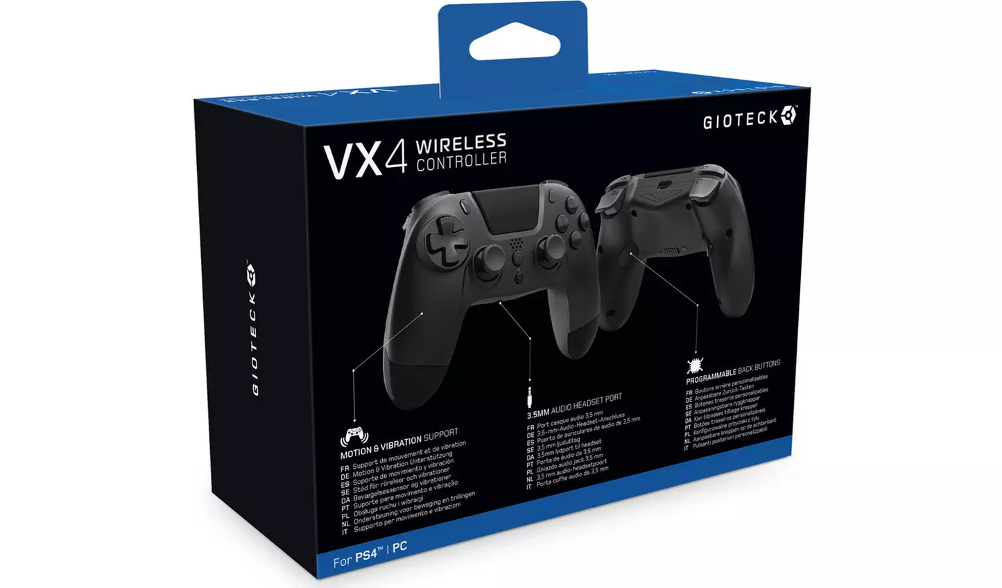 Gioteck VX4 PS4 Wireless Controller - Black