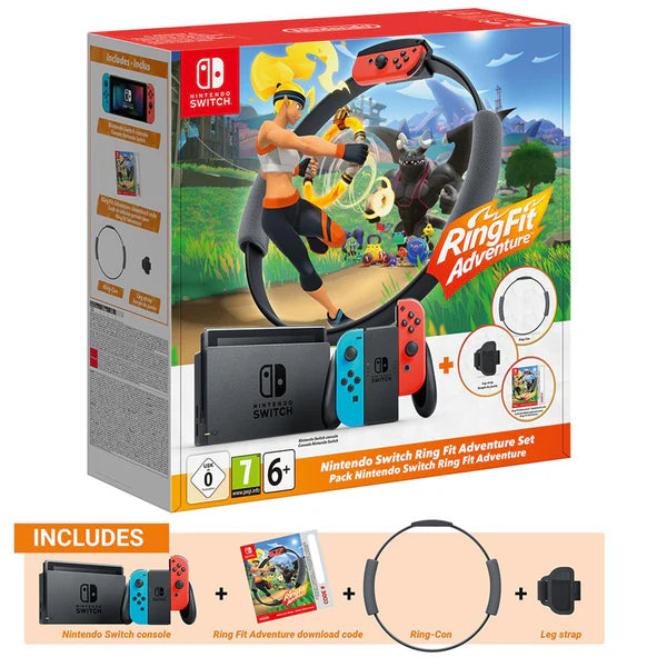 Nintendo Switch Neon + Ring Fit Adventure Bundle
