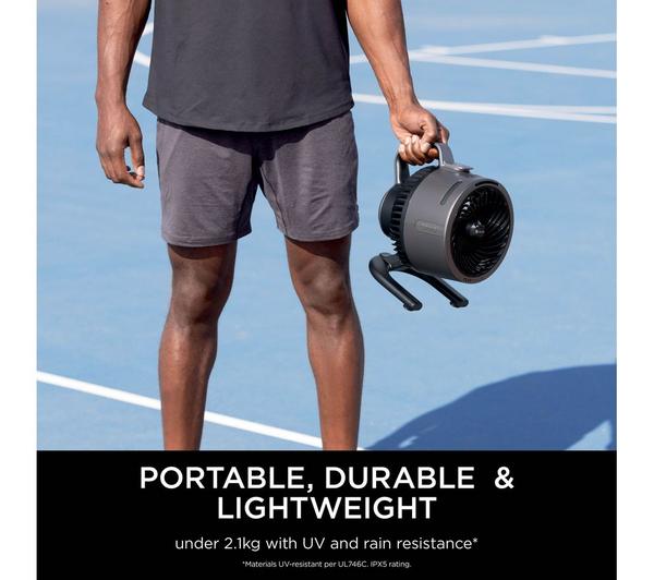 SHARK FlexBreeze HydroGo FA050UK Portable 6.8" Misting Turbo Fan - Charcoal