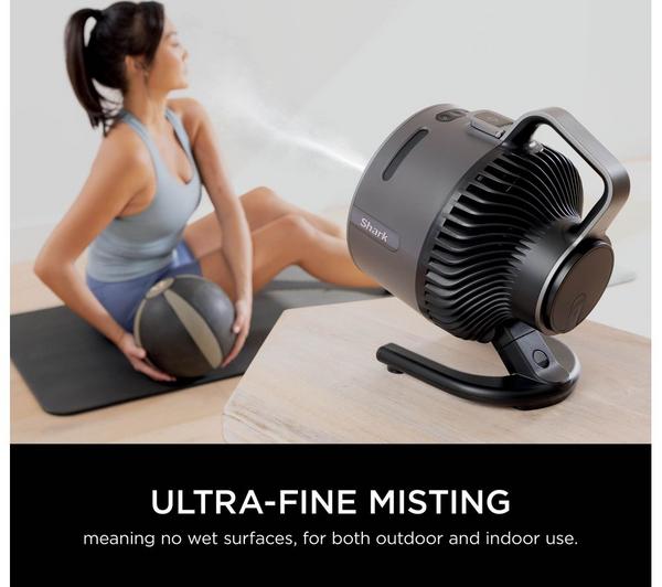SHARK FlexBreeze HydroGo FA050UK Portable 6.8" Misting Turbo Fan - Charcoal