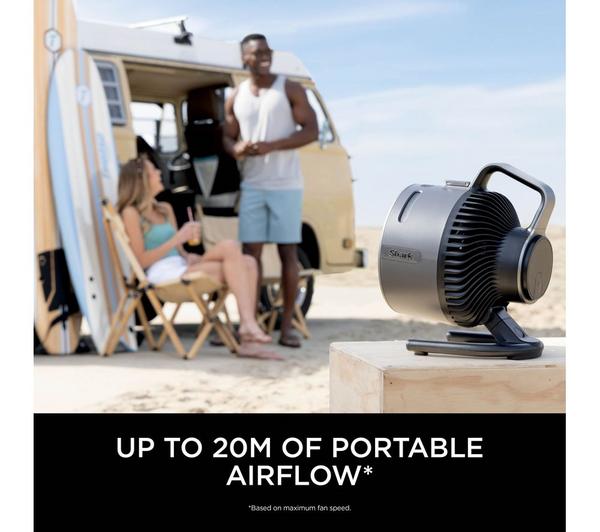 SHARK FlexBreeze HydroGo FA050UK Portable 6.8" Misting Turbo Fan - Charcoal