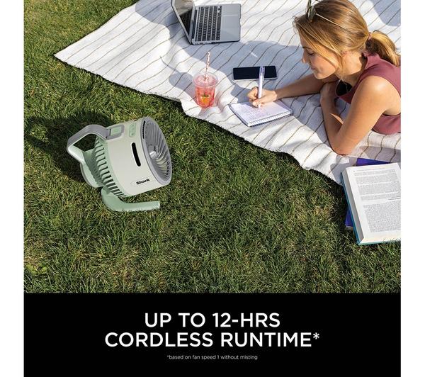 SHARK FlexBreeze HydroGo FA050UKGN Portable 6.8" Misting Turbo Fan - Lime Green & Cool Gray