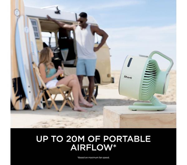 SHARK FlexBreeze HydroGo FA050UKGN Portable 6.8" Misting Turbo Fan - Lime Green & Cool Gray