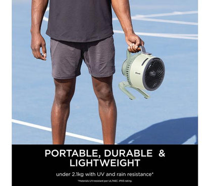 SHARK FlexBreeze HydroGo FA050UKGN Portable 6.8" Misting Turbo Fan - Lime Green & Cool Gray