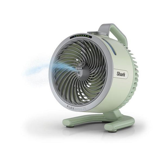 SHARK FlexBreeze HydroGo FA050UKGN Portable 6.8" Misting Turbo Fan - Lime Green & Cool Gray