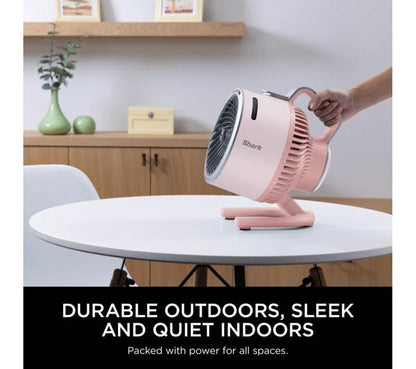 SHARK FlexBreeze HydroGo FA050UKPK Portable 6.8" Misting Turbo Fan - Ballet Pink & Cool Gray