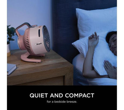 SHARK FlexBreeze HydroGo FA050UKPK Portable 6.8" Misting Turbo Fan - Ballet Pink & Cool Gray