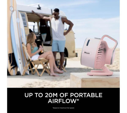 SHARK FlexBreeze HydroGo FA050UKPK Portable 6.8" Misting Turbo Fan - Ballet Pink & Cool Gray
