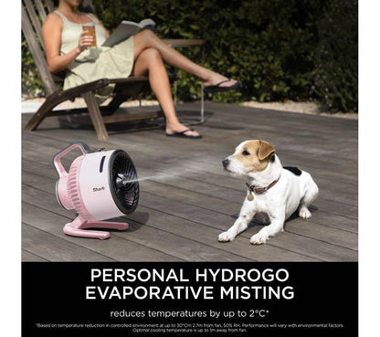 SHARK FlexBreeze HydroGo FA050UKPK Portable 6.8" Misting Turbo Fan - Ballet Pink & Cool Gray
