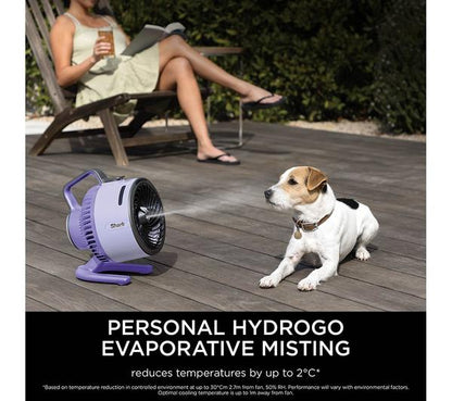 SHARK FlexBreeze HydroGo FA050UKLV Portable 6.8" Misting Turbo Fan - Lavendar Purple & Cool Gray