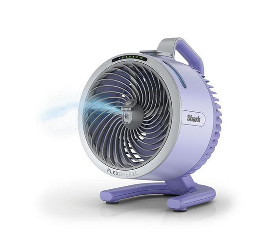 SHARK FlexBreeze HydroGo FA050UKLV Portable 6.8" Misting Turbo Fan - Lavendar Purple & Cool Gray