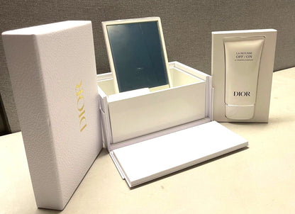 Christian Dior Beautiful White Lacquered Wooden Box With Mirror & Cleanser BNIB