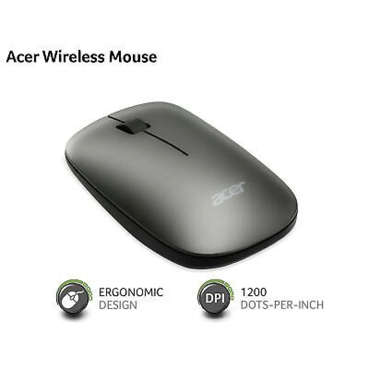 Acer Vero AMR020 - mouse - 2.4 GHz Grey Ambidextrous Windows Chrome
