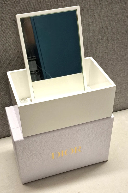 Dior White Lacquered Vanity/Make-up Storage Box With Mirror