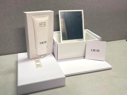 Christian Dior Beautiful White Lacquered Wooden Box With Mirror & Cleanser