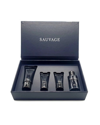 Dior Sauvage Mini EDT Shower Shaving Gel Face Beard Moisturizer 4-Pc Travel Set