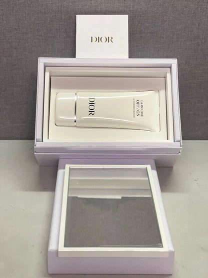 Christian Dior Beautiful White Lacquered Wooden Box With Mirror & Cleanser