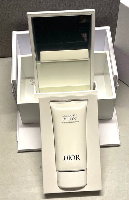 Christian Dior Beautiful White Lacquered Wooden Box With Mirror & Cleanser BNIB