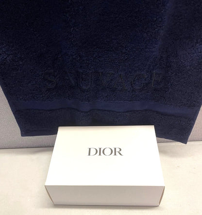 Christian Dior SAUVAGE SERVITTE Towel Dark Navy Blue Cotton /58x30cm