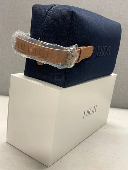 DIOR 2025 Beauty Pouch Blue Denim Makeup BagToiletry Travel Case LIMITED EDITION