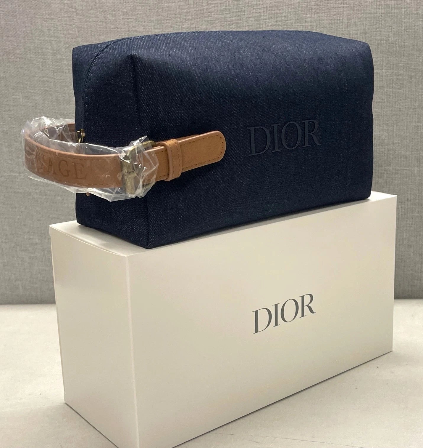 DIOR 2025 Beauty Pouch Blue Denim Makeup BagToiletry Travel Case LIMITED EDITION