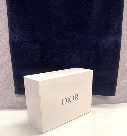 Christian Dior SAUVAGE SERVITTE Towel Dark Navy Blue Cotton /58x30cm